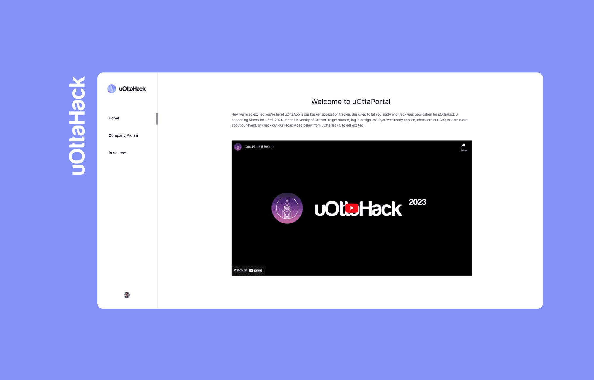 uOttaHack: Sponsor Portal